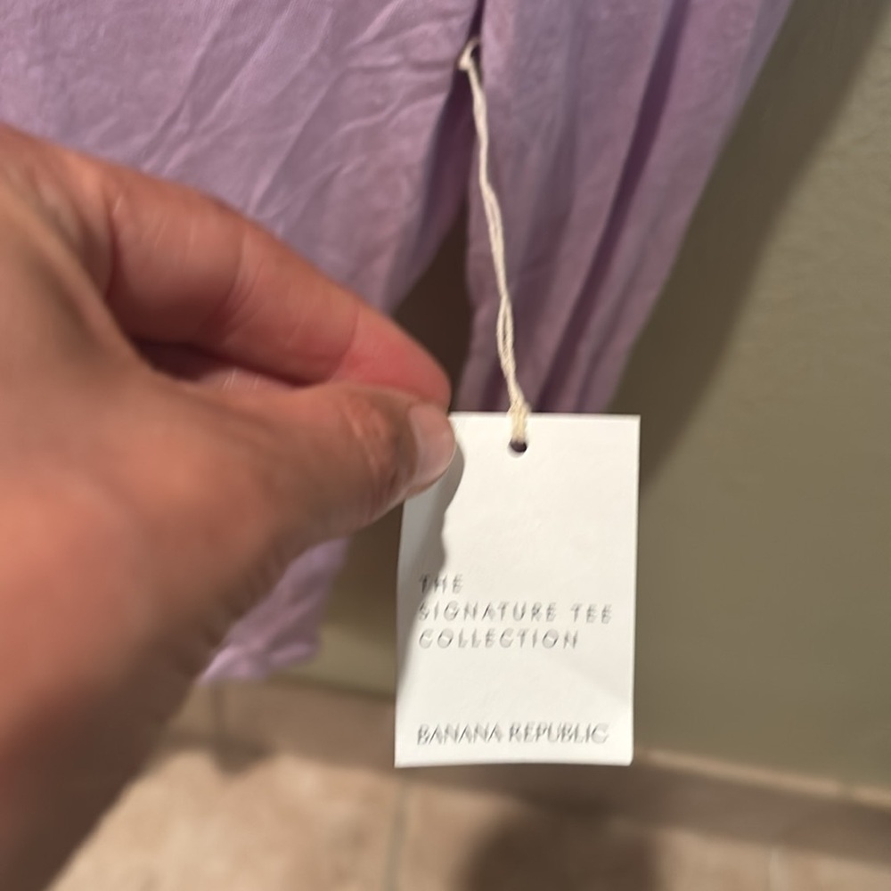 NWT Banana Republic Lilac Long Sleeve silky top - Picture 6 of 10